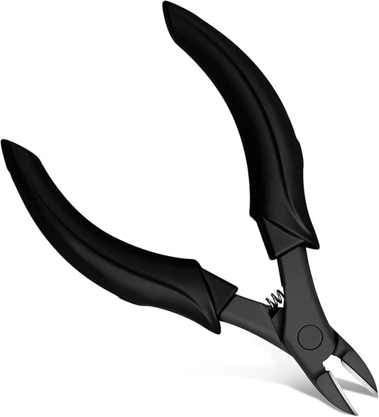 Toe Nail Clippers for Thick Nails for Seniors, Japanese Raised Cutting Edge Ingrown Toenail Clippers, Podiatrist Heavy Duty Abs Ergonomic Handle Large Nail Scissors, Black