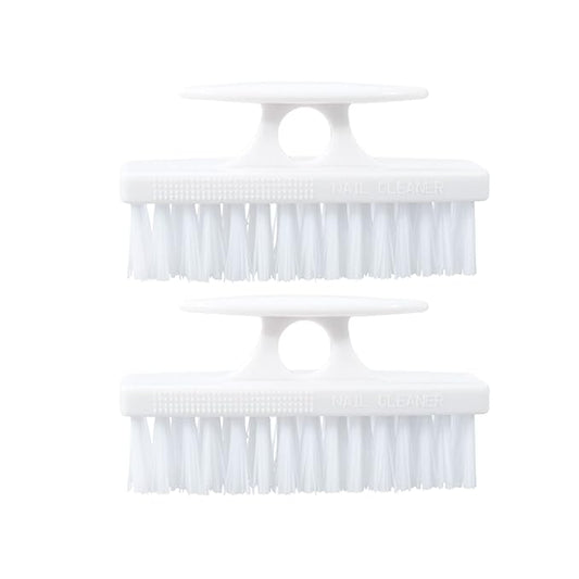 Superio Nail Brush for Cleaning Fingernails, Nail Scrubber Brush, Toe Foot Hands Fingernail Brush Cleaner- Small Scrub Brush- All-Purpose Stiff Cleaning Brush for Home, Kitchen, Work, (2, White)
