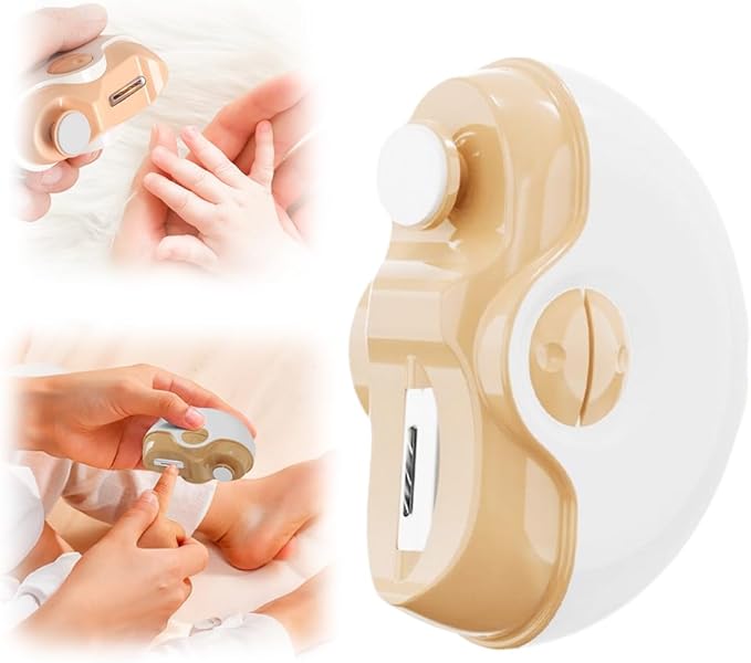 2 in 1 Electric Polishing Automatic Nail Clippers, 2025 New Electric Nail Trimmer with 2 Adjustable Speeds Automatic Electric Nail Clipper with Polishing for Seniors Adults Kids (Yellow)