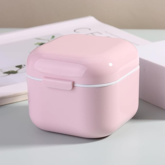 1Pc Plastic Nail Tool Sterilizer Box Nail Drill Bits Cleaning Box Polishing Tools Soaking Tray Manicure Pedicure Storage Container Case - Pink (Pink, 3.15“x3.15“x2.75“)