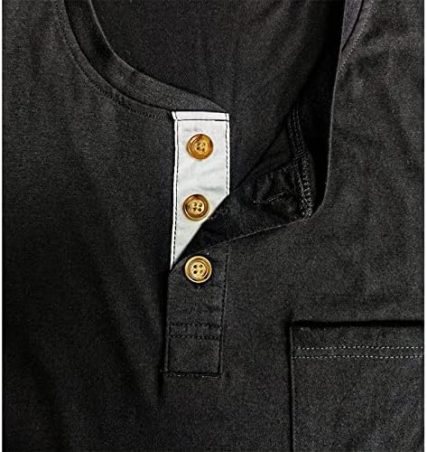 Lexiart Mens Fashion Henley Shirts Long Sleeve Button Cotton T-Shirt with Pocket