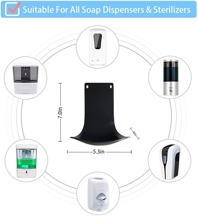 10 Pcs Drip Tray for Wall Mounted Soap Dispenser, Prevent Dripping and Spraying, Dispenser Stand, Black