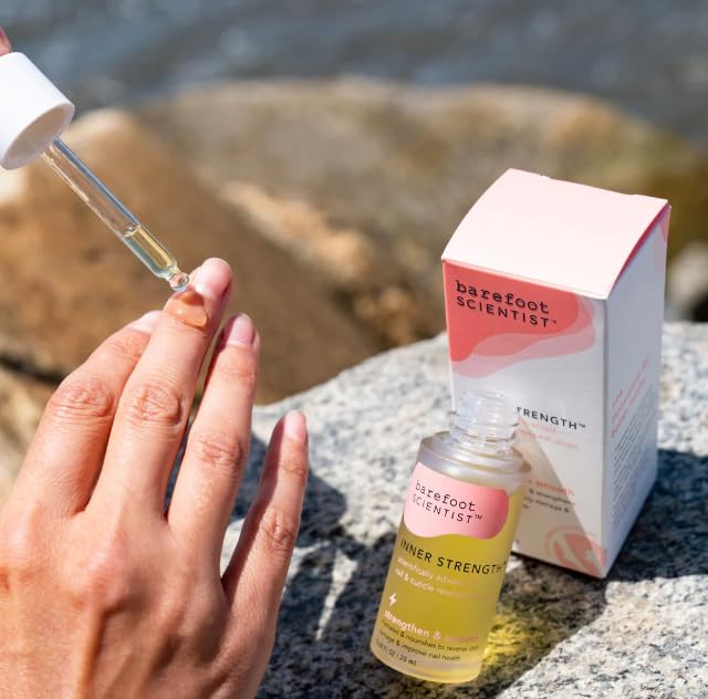 Barefoot Scientist Inner Strength Nail and Cuticle Renewal Drops, Award-Winning Cuticle Oil for Fingernails and Toenails Clear, 20 mL