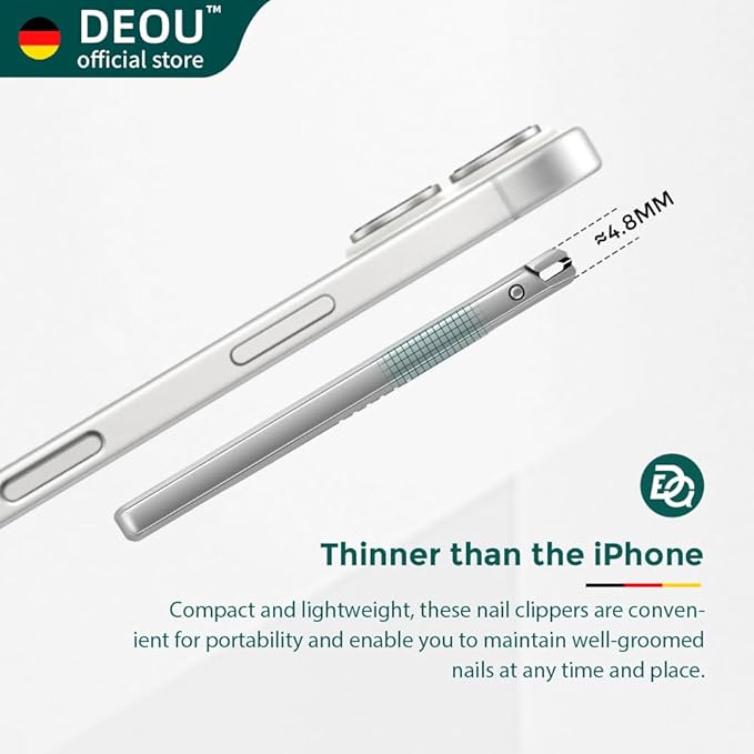 DEOU Folding Ultra-Thin Nail Clippers, Newly Upgraded Anti-Splash mini Stainless Steel Manicure Tool, take with You When Traveling, own Nail File, Men's and Women's Gifts (Nail Clippers + Gift Box)
