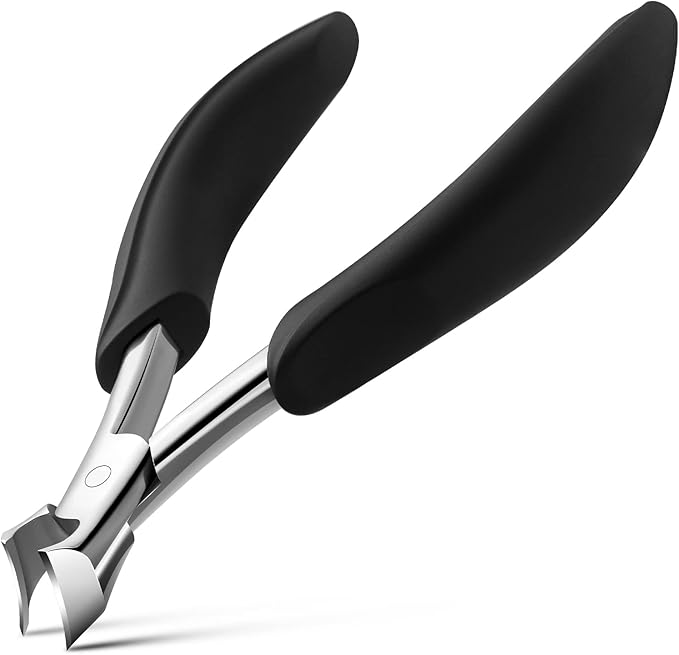 FVION Heavy Duty Nail Clippers for Men, Firm-Grip Toenail Clippers for Seniors' Thick Nails, Nickel Plated Professional Ingrown Toenail Clippers