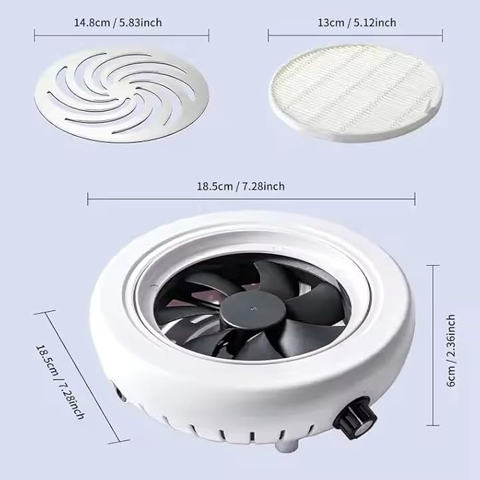High Speed 4500RPM Strong Suction Nail Dust Collector Vacuum Cleaner for Manicure Pedicure with Removable Filter (Silver)