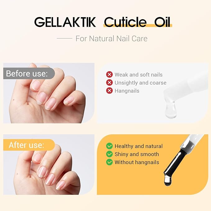 Gel Polish Remover & Cuticle Oil Kit, 2 Pack (15ml x 2), Fast No Soak No Wrap Gel Remover for Nails in 3-5 Mins, Nourishing Vitamin E & Rose Oil Cuticle Treatment