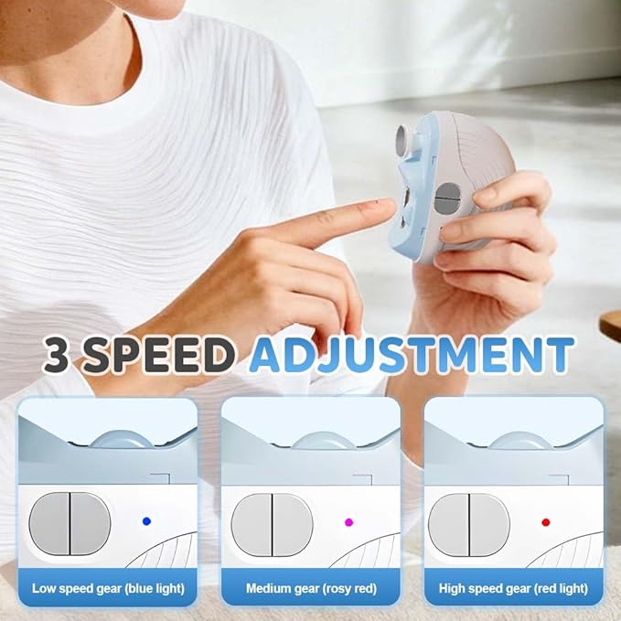Upgrade Electric Nail Clipper,2 in 1 Automatic Nail Trimmer with Polishing, 2-Speed Adjustable, Multifunctional Nail Trimmer for Seniors, Kids, Adults (1Pcs White)