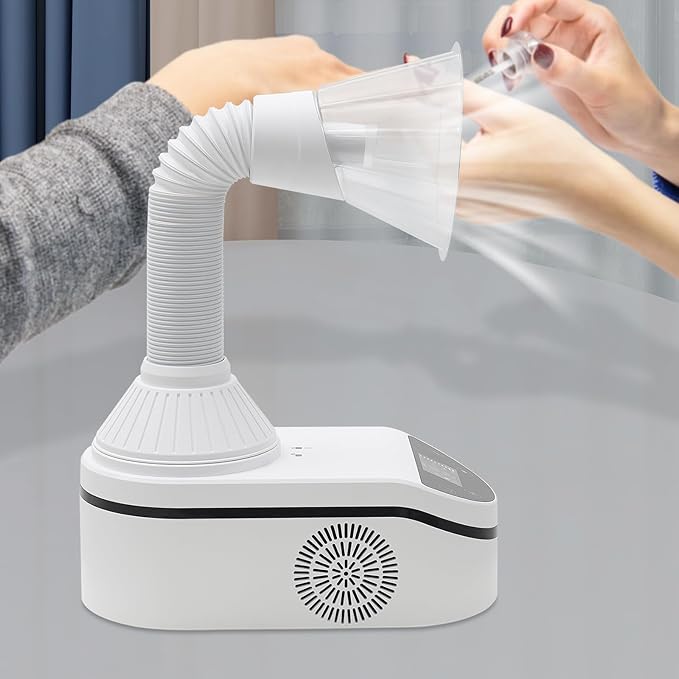 Professional Nail Dust Collector, 230W Powerful Dust Vacuum Cleaner, Nail Dust Collecting Machine with Dust Hose and Cover,Led Spotlight, for Nail Art, Veneer, Nail Care, Crafting
