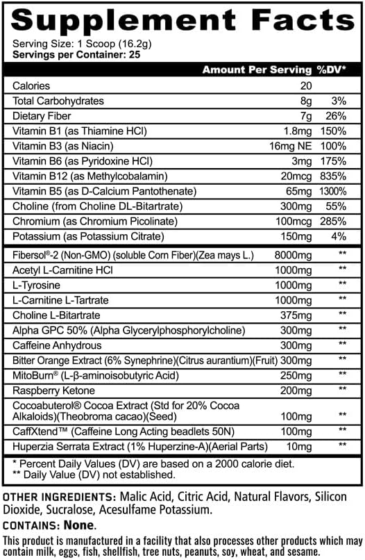 Panda Burn MAX Enhance Your Strength, Energy, Focus with Dual Source Caffiene (350mg), Alpha GPC, and MitoBurn® (Peach Berry Lollipop)(25 Servings)