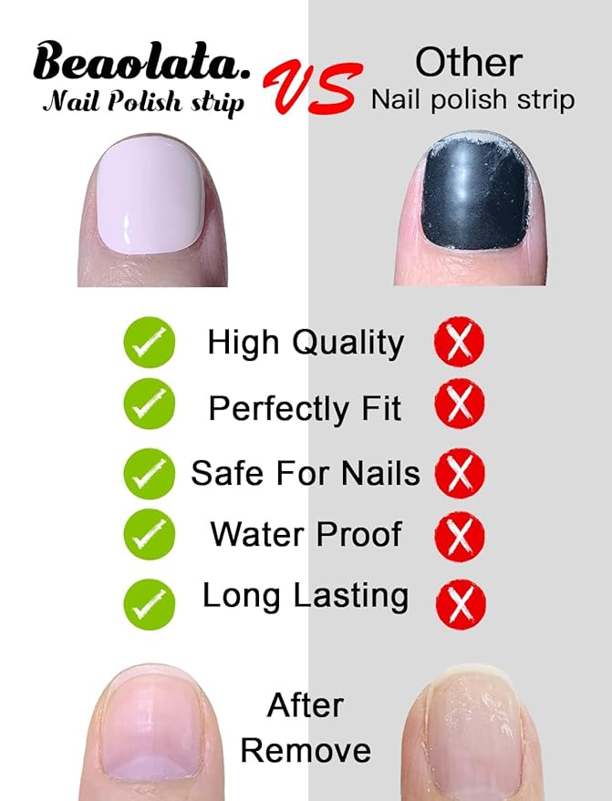 Nail Polish Strips, 32PCS Salon Quality Wraps, Long Lasting Gel Nail Stickers for Women Easy Apply& Remove (Dark Purple&Glitter)