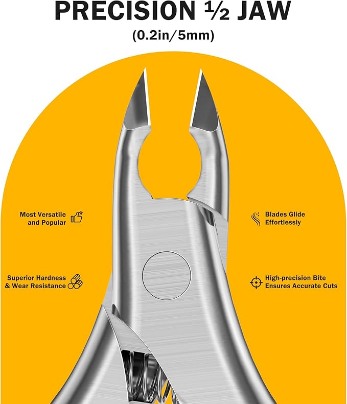 BEZOX Cuticle Clipper for Salon-Worthy Nails - Professional Half Jaw (5 mm) Cuticle Trimmers with Silicon Handle for Expert Manicures, Precision Cuticle Cutters Premium Cuticle Tool - Red