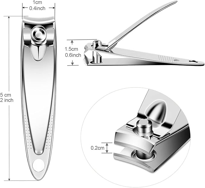 10 Pieces Nail Clippers Bulk Stainless Steel Fingernail Clippers Flat Toenail Clippers Portable Travel Fingernails Pointed Manicure Pedicure Sturdy Trimmer