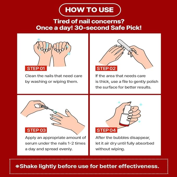 Safepick Intensive Nail Strengthener Serum for Weak, Thin & Damaged Fingernails - Keratin & Biotin Formula for Restoration & Growth Support - Quick-Drying