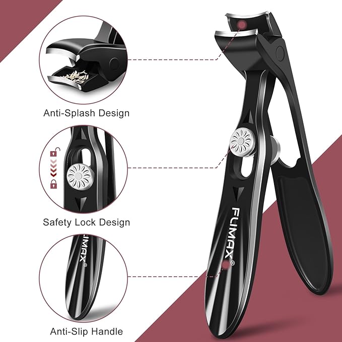 Toenail Clippers for Seniors Thick Toenails with Angled Wide Opening, Large Nail Clippers for Men Thick Nails, Heavy Duty Long Handle Nail Cutter Fingernail Clipper Gifts for Men Women
