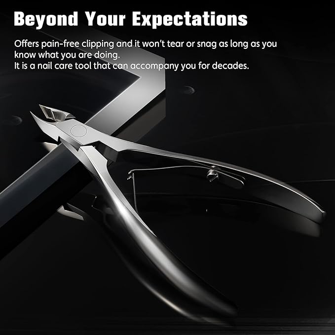 BEZOX Cuticle Trimmer 4mm Jaw, High-Density Stainless Steel Cuticles Clipper, Manicure Nipper Gift for Women, Nickel Plated, 1PCS