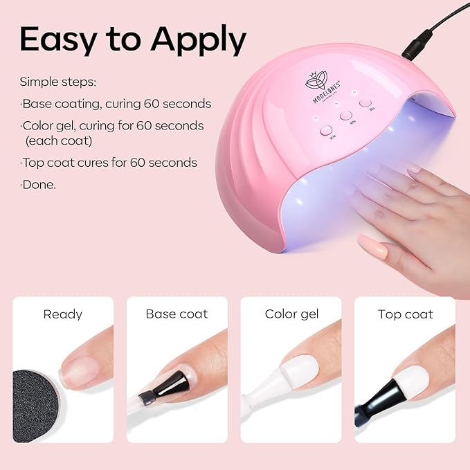 modelones Gel Nail Polish Set 2 Pcs 15ml Jelly Nude Pink and Milky White Gel Polish, French Manicure Base Gel Bubble Bath UV Soak Off Nail Gel for Nail Art, DIY Home or Salon