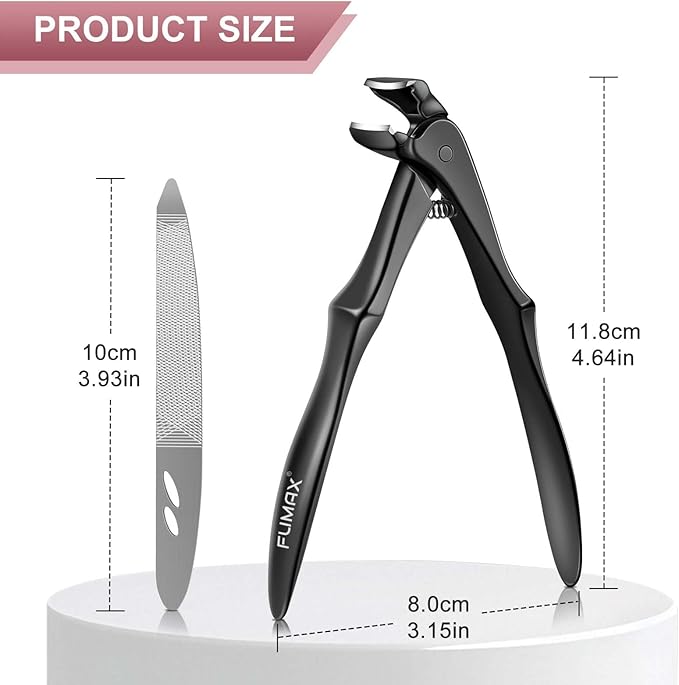 Ergonomic Nail Clippers for Men, Long Handled Toenail Clippers for Thick Toenails, Large Toe Nail Clippers for Thick Nails for Seniors Men Women, Heavy Duty Sharp Fingernail Clipper, Black