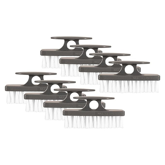 Superio Nail Brush for Cleaning Fingernails, Nail Scrubber Brush, Toe Foot Hands Fingernail Brush Cleaner- Small Scrub Brush- All-Purpose Stiff Cleaning Brush (8, Black)