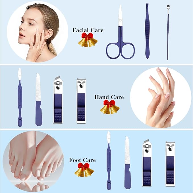 Manicure Kit for Women,Stocking Stuffers,Travel Nail Care Kit for Women,White Elephant Gifts for Adults,Nail Clipper Set for Men,Nail Care Set,Manicure Set Men
