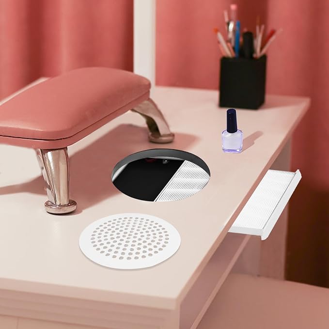 100W Nail Dust Collector, Desktop Built in Machine Suction Vacuum Fan Cleaner Kit w/Filters, Professional Dust Collector Extractor for Nail Polishing, Electric Dust Suction Machine for Nail Salon