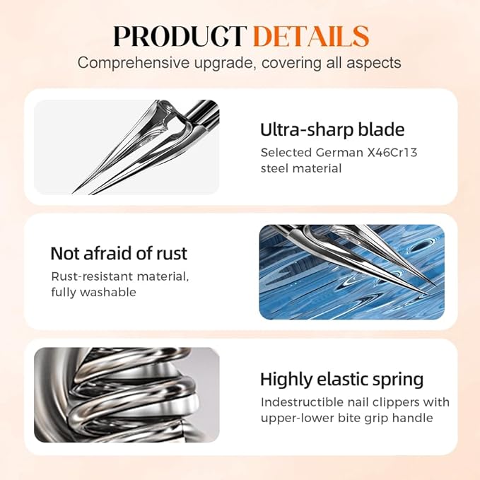 Nailpro Guard, 2025 New Designed for Ingrown and Thick Nails, Portable Ultra Sharp Stainless Steel Nail Clippers, Ultra-Thin, Easy Grip and Squeeze, Featuring Permanently Sharp Steel (Black)