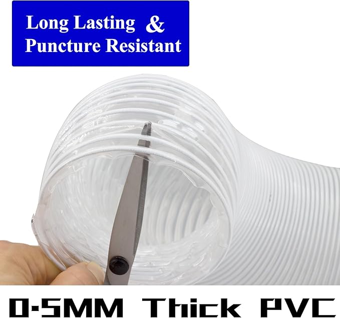 JUYO VONSAN 6 inch Dust Collection Hose 33ft 6” Heavy Duty Clear PVC Debris Flex Dust Collector Hose (6'' X 33ft)