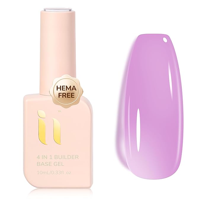 Hema Free Builder Base Gel, Soak Off Enhancement Building Gel for Nail Thickening & Repair UV LED Curing Need, Beginners & DIY Fall Halloween Nails