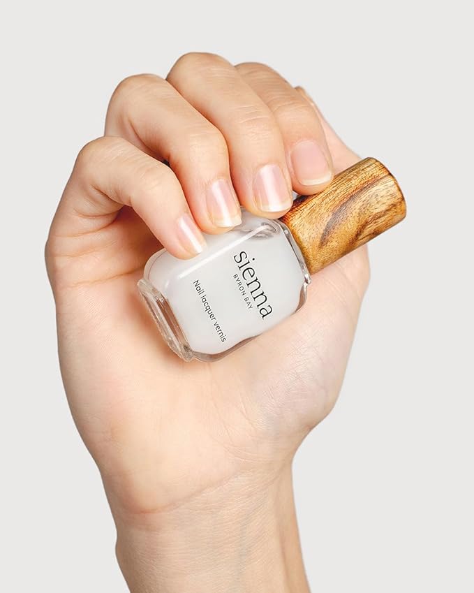 Sienna Byron Bay Natural Nail Strengthener Polish, Transparent Clear, Strengthening, Long-Lasting, Vegan & Cruelty-Free, 10ml – .34 fl oz.