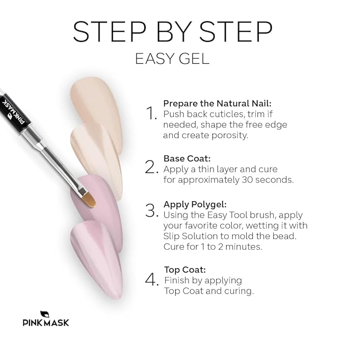 PINKMASK Easy Gel 2oz 60g- Sparkly Silver, Professional Builder Enhancement Gel-Quick Nail Extension for Beginner DIY, Nail Strengthener-Long Lasting-Salon Quality-Thickening Solution