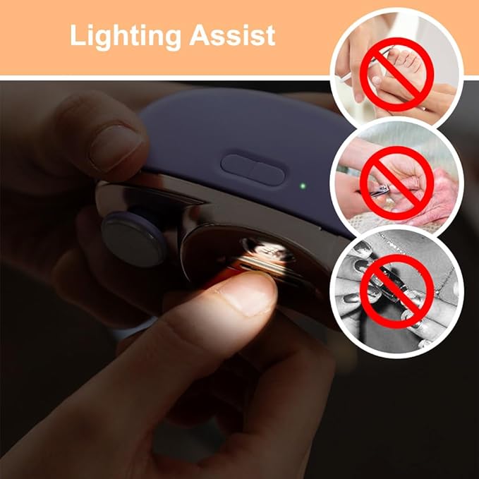Electric Nail Clipper,Toenail Clippers for Seniors,2026 2 in 1 Automatic Nail Trimmer with Polishing,Fingernail Clipper for Men Women Kids Baby Adults (Purple)