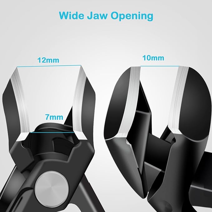 Toenail Clippers for Thick Nails, Angled Head Toe Nail Clippers for Men& Women, Wide Jaw Fingernail Clippers with Catcher, Ingrown Toe Nail Cutter with Slanted Curved Blade Nail Trimmer for Seniors
