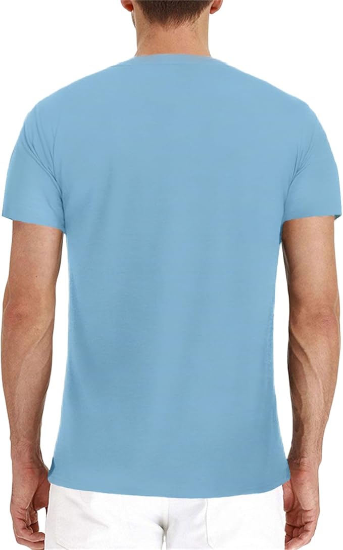 Lexiart Mens Fashion Henley Shirts Long Sleeve Button Cotton T-Shirt with Pocket