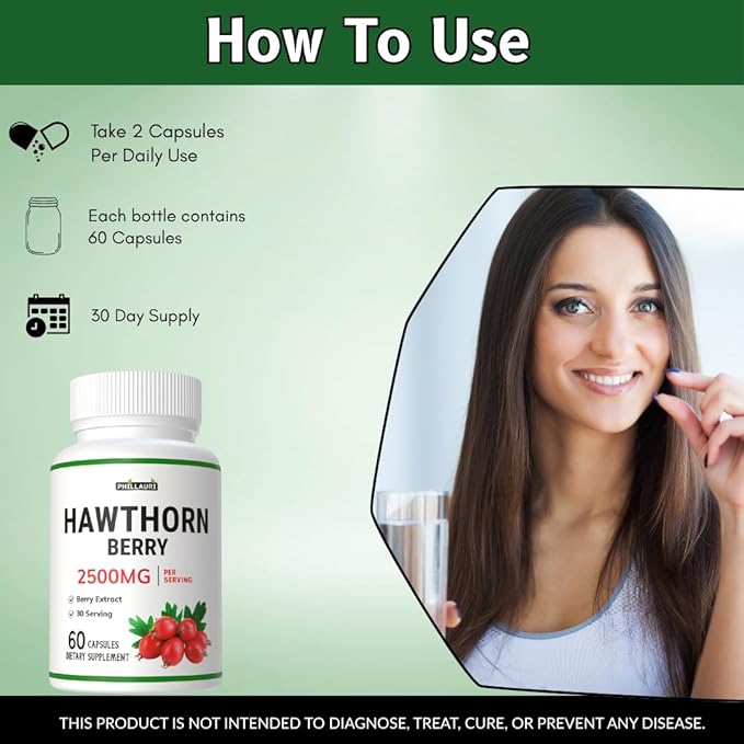 Hawthorne Berry Supplement | Hawthorne Berry | Hawthorn Berry Capsules for Men & Women | 300 Capsules