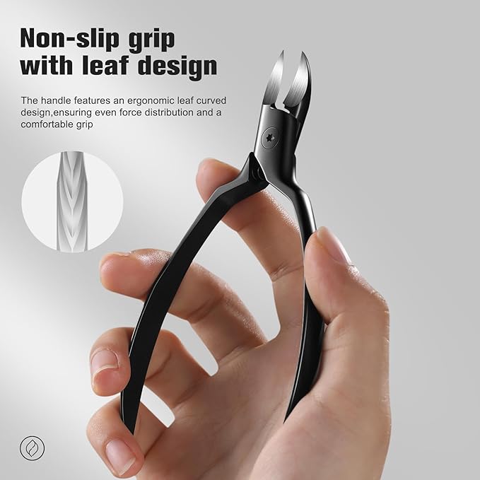 FERYES 25° Edge Toenail Clippers for Thick Nails for Seniors, Heavy Duty Nail Clippers for Ingrown Toenails