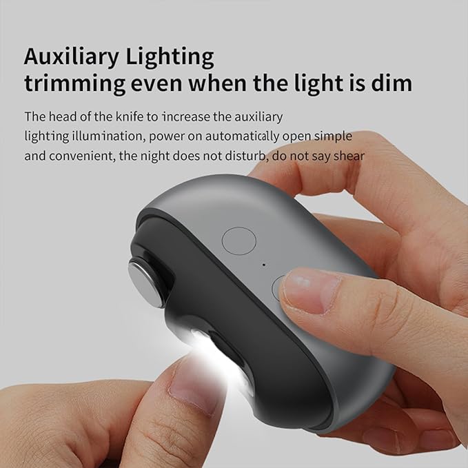 Fanyil Nail Clippers, Electric Nail Clippers for Seniors, Nail Care Tool with Led Light, Suitable for Fingernails, Designed for Easy Application (Black)