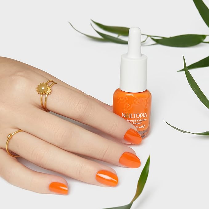 Nailtopia Bio-Sourced, Chip-Free Nail Lacquer - Fast Dry Nail Polish - Superfood-Infused - Natural Nail Polish - Carat Cake - 0.169 oz