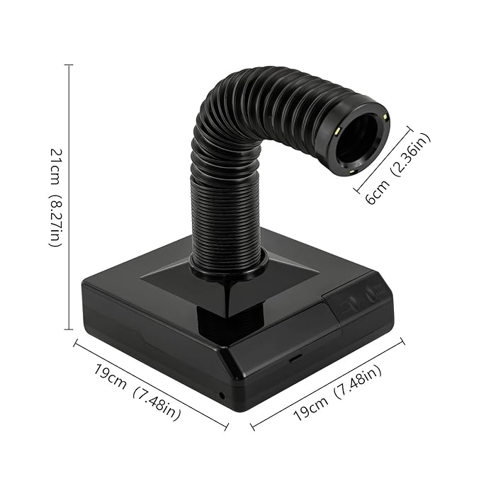MOCHAG 60W Dental Polishing Dust Collector, Dentistry Vacuum Cleaner Dust Collector Fan Vacuum Cleaner with Fan and LED Dual Function, Polishing Suction Machine for Dental Lab (Black)