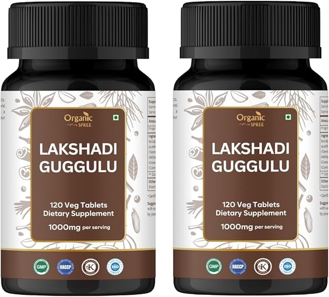 Lakshadi Guggulu 120 Tablets - Bone and Joint Support with hadjod, arjuna and guggulu* - Ayurvedic Formulation - Certified and Vegetarian (2)