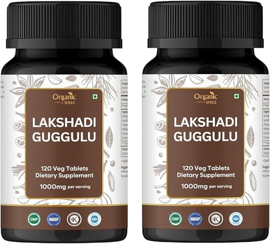 Lakshadi Guggulu 120 Tablets - Bone and Joint Support with hadjod, arjuna and guggulu* - Ayurvedic Formulation - Certified and Vegetarian (2)