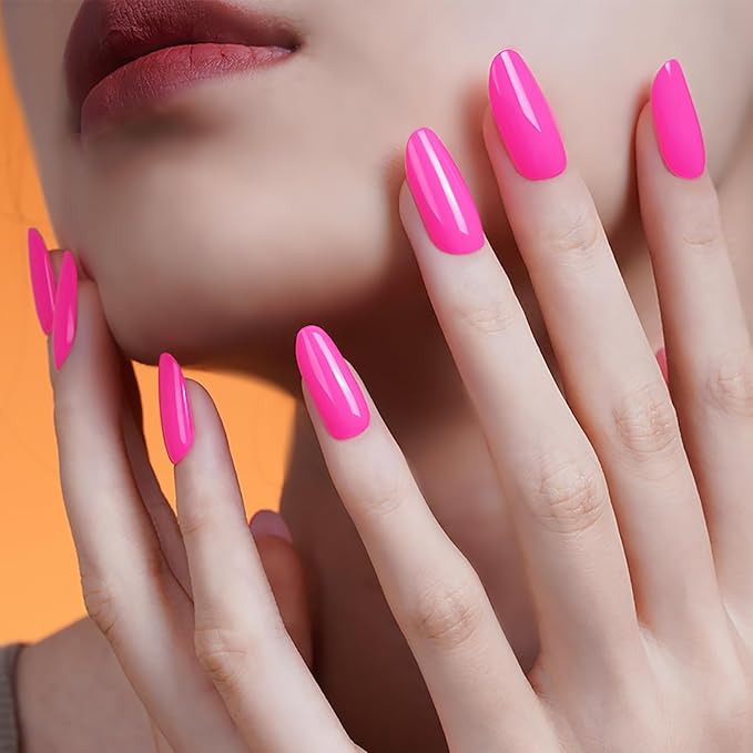 WOKOTO 20 Pcs Hotpink Semi Cured Gel Nail Strips With Nail File & Wooden Stick Nail Polish Strips Gel Nail Stickers Full Nail Wraps For Women Girls Stick On Real Nail Polish Stickers For Nails