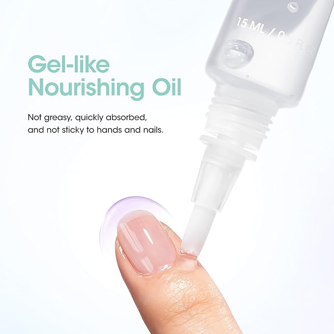 Gellen Nail Cuticle Oil Pen, Travel-sized Soft Brush Design, Rich in Jojoba Oil & VE, Soften Cuticle Strengthen Growth & Moisture Treatment for Dry Hangnail Thin Nails, 15ml Fragrance-free