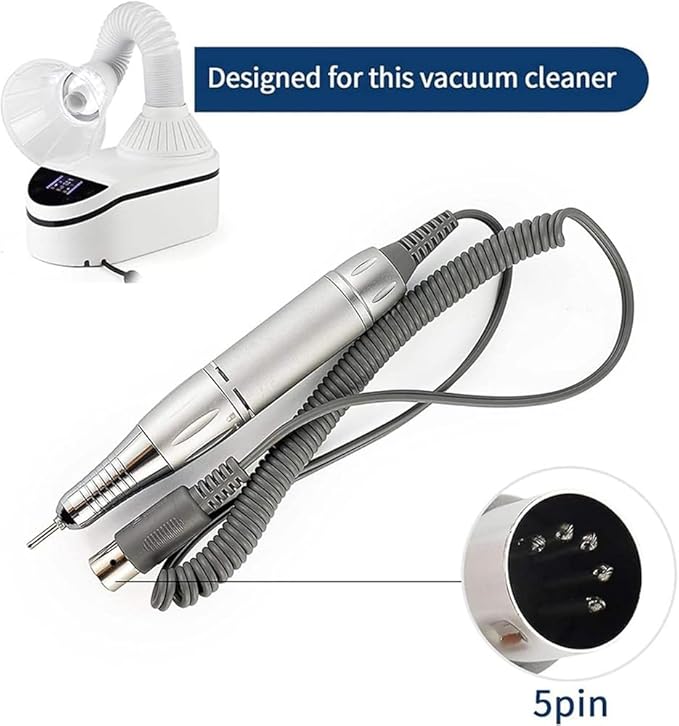 3 in 1 Nail Vacuum Cleaner Dust Collector Table for Nails 230W Filter Nail Dust Desktop Manicure Tools (Vacuum Cleaner+Nail Drill Pen)