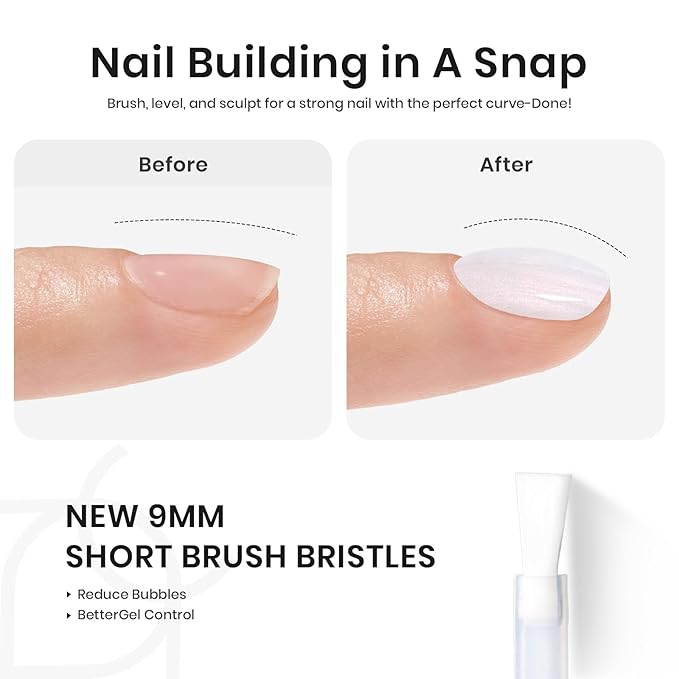 Beetles Builder Gel for Nails-Mermaid Shell 7 in 1 Pearl White Nail Thickening Strengthening Building Apex for Beginner DIY Salon at Home,Pearlescent Builder Nail Gel,UV & LED Lamp Cured Needed