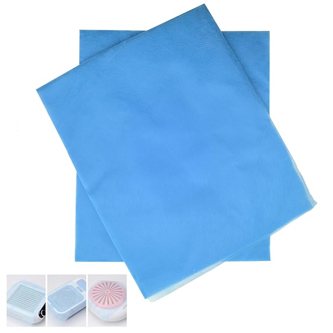 100 Sheets Nail Dust Collector Filter Paper,Blue PP Material Dust Collector Nail Tech Filter Cotton Pad Replacement Nail Vacuum Dust Vollector Filters Film Paper For Nail Supplies Nail Accessories