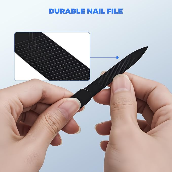 Heavy Duty Toenail Clippers for Seniors with Thick Toenails, Nail Clippers for Men & Women, Slanted Curved Blade with Angled Head, Wide Jaw Toenail Cutter with Catcher & Long Handle 5 Piece Set