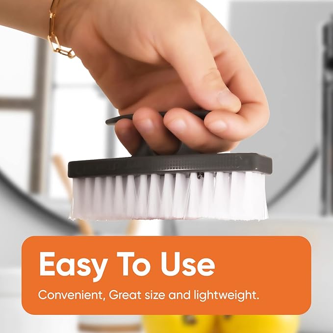 Superio Nail Scrubber Brush - All-Purpose Stiff Cleaning Brush for Hands, Feet, Kitchen & Work - Black, 12 Pack