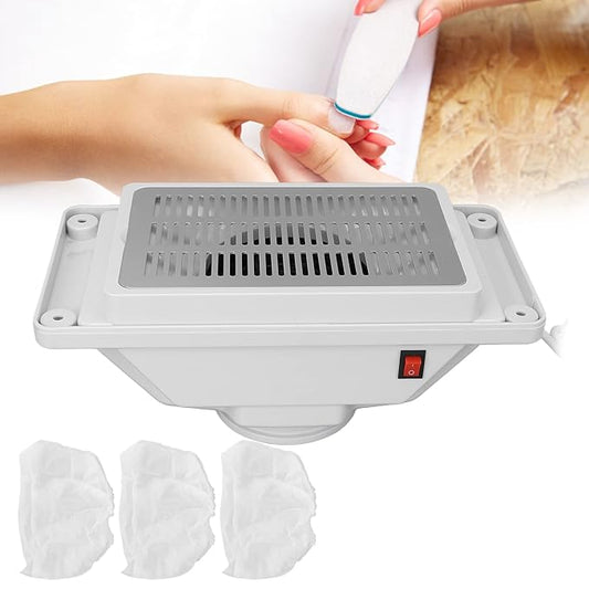 Sonew Nail Dust Collector Machine, Electric Powerful Nail Dust Suction Cleaner Extractor for Acrylic Gel Nail Polishing, Low Noise(US)