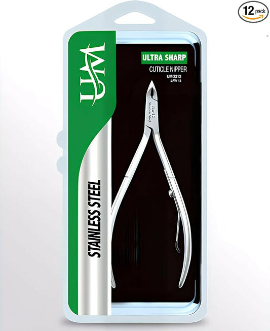 UM Supplies Cuticle Trimmer | Hangnail Remover | Extremely Sharp | Professional Cuticle Nippers | Stainless Steel | Cuticle clippers | Pedicure Manicure Tool I Jaw12 (4mm)
