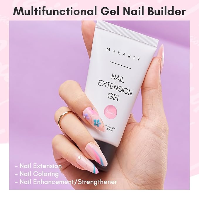 Makartt Poly Nail Gel 50ML Builder, Daisy Pink, Long-Lasting Easy-Use Gel for DIY Salon Quality